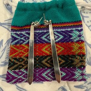 Peruvian Silver Dangle Earrings – Whimsical & Handcrafted (NWOT)